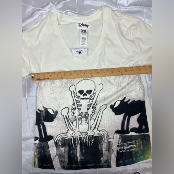 DISNEY PARK CARTOON t shirt skeletons size XS silly symphony NEW - Picture 8 of 10